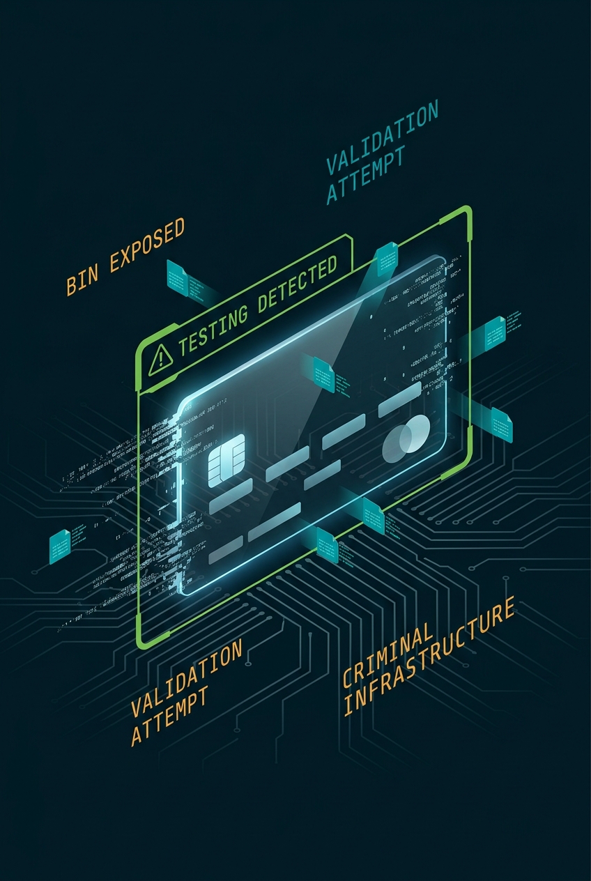 BIN monitoring card testing detection visualization